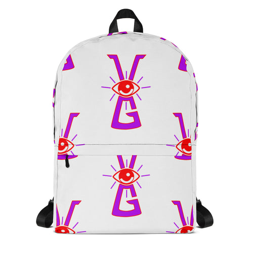 Purple & White Backpack