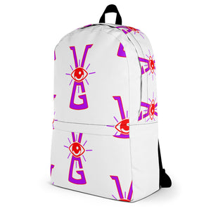 Purple & White Backpack