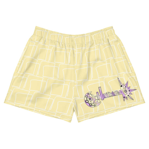 Yellow Athletic Short Shorts | Purple-Yellow Key